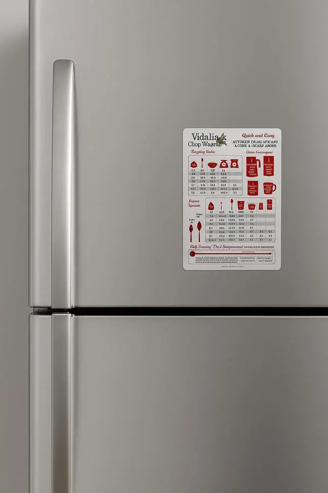 Alt view image 3 of 3 - Vidalia Chop wizard Quick and Easy Kitchen Measurement & Conversion Chart - Durable Magnet