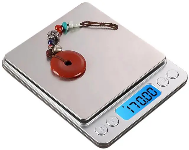 Main image of Digital Scale Kitchen 500g 0.01g Food Scale High Precision Kitchen Scale Multifunctional Stainless Steel Pocket Scale with Back-Lit LCD Display Tare PCS Features, 9 Weighing Units Switch