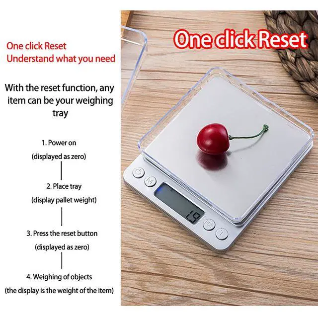 Alt view image 5 of 7 - 3000g 6.6lb Digital Kitchen Food Scale with 0.1g Accuracy, Digital Kitchen Scale for Food, Tare Function, and LCD Display - for Cooking, Baking, and Jewelry