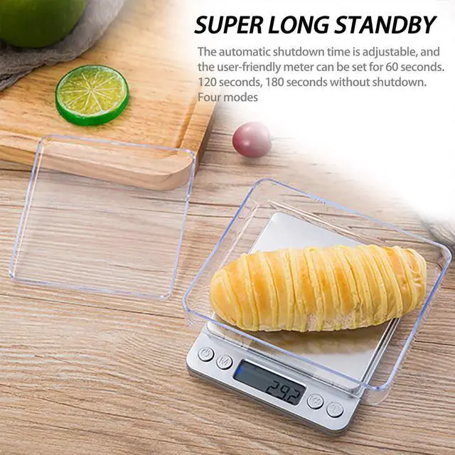 Alt view image 7 of 7 - 3000g 6.6lb Digital Kitchen Food Scale with 0.1g Accuracy, Digital Kitchen Scale for Food, Tare Function, and LCD Display - for Cooking, Baking, and Jewelry