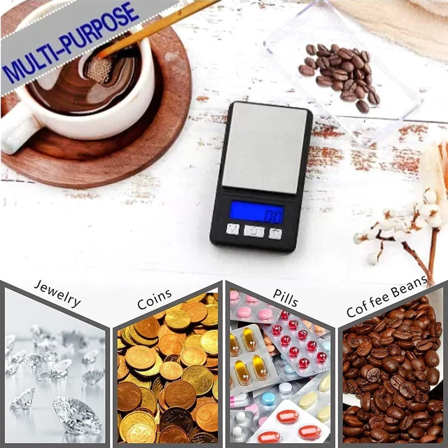 Alt view image 6 of 7 - Ultra Mini Scale, 1000g x 0.1g Digital Pocket Scale, Grams and Oz 6 Units, Gram Scale with LCD Display, Tare, Battery Included