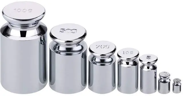 Main image of 7 PCS Calibration Weights, Scale Weight Set 1g 2g 5g 10g 20g 50g 100g, Carbon Steel Small Weight for Digital Scale, Gram Scale Balance, Jewelry Scale (Silver)