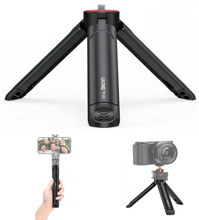Main image of VRIG TP-05 Extendable Mini Tripod with 1/4" Screw, Mini Camera Tripod | Desktop/Tabletop Small Tripod for Camera, Gimbal, Handle Grip Stabilizer, DJI Pocket 3, 4, Xtra Muse, Insta360 Luna Series