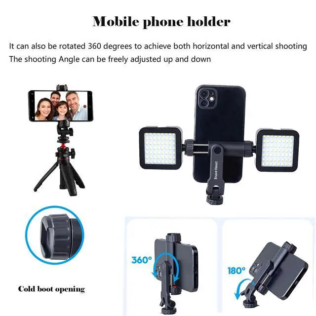 Alt view image 2 of 6 - 1/4" Screw Mount Mini Tripod Selfie Stick, Portable Tabletop Stand for Phones & Most Cameras, Lightweight Handheld Support for Video Filming