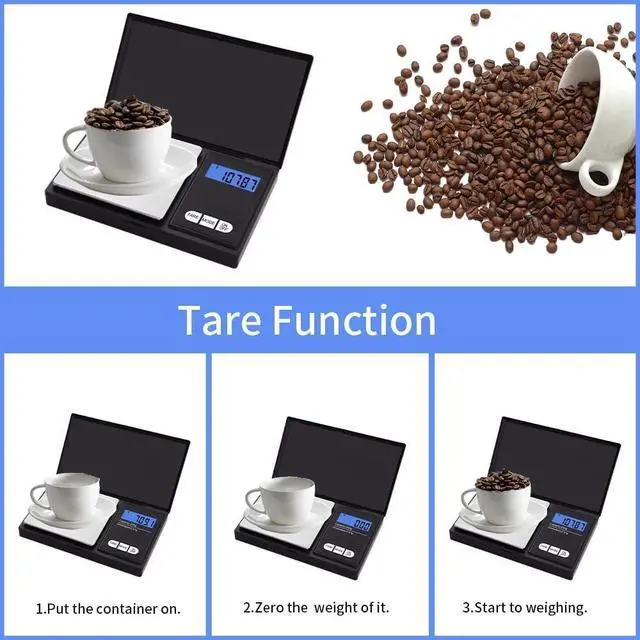 Alt view image 6 of 7 - PeakTrend Gram Scale, Mini Scale Digital Pocket Scale,200g x 0.1g,Digital Grams Scale, Food Scale, Jewelry Scale Black, Kitchen Scale, Precision Scale Grams Ounces Grains, Portable Travel