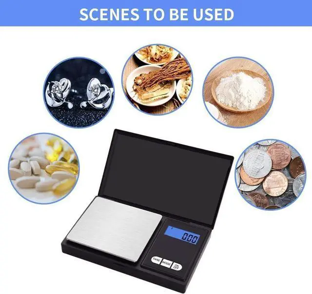 Alt view image 7 of 7 - PeakTrend Gram Scale, Mini Scale Digital Pocket Scale,200g x 0.1g,Digital Grams Scale, Food Scale, Jewelry Scale Black, Kitchen Scale, Precision Scale Grams Ounces Grains, Portable Travel