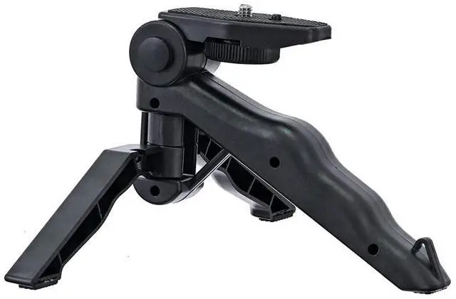 Main image of Walway Foldable Mini Table Tripod Stand Hand Grip with 1/4" Screw Compatible with Gopro/Smartphones/Compact Cameras DSLRs for Vlogging, Live Streaming, Zoom Meeting