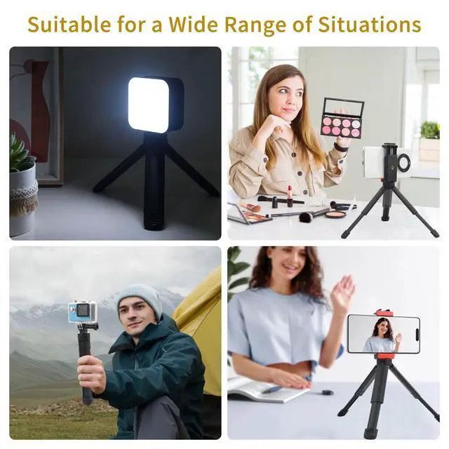 Alt view image 7 of 7 - UTEBIT Extendable Mini Camera Tripod, 1/4'' Screw Compact Tabletop Stand | 2-Level Height Adjustable Universal Small Table Tripod Lightweight Foldable for Video Photography Live Streaming, Black