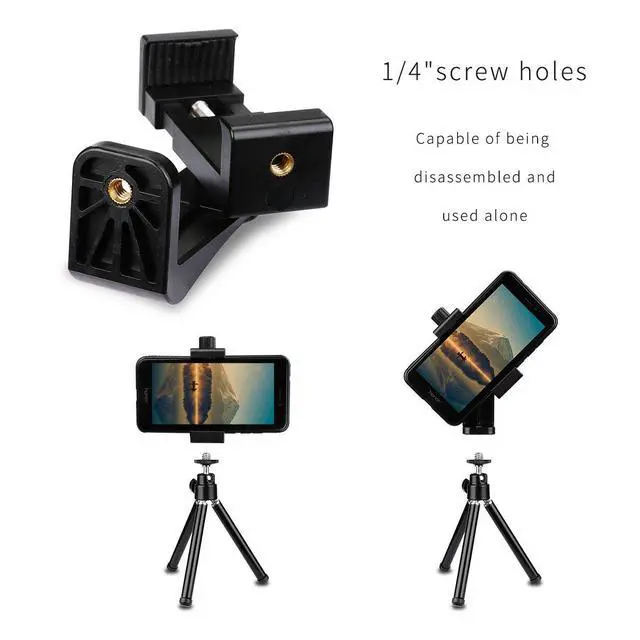 Alt view image 5 of 7 - AFAITH Cell Phone Tripod Mount with Remote, Phone Holder Adapter Selfie Monopod with Adjustable Clamp for iPhone 16 15 14 13 12 11 Max Pro Phone X XR Xs 6 7 8 P,Samsung