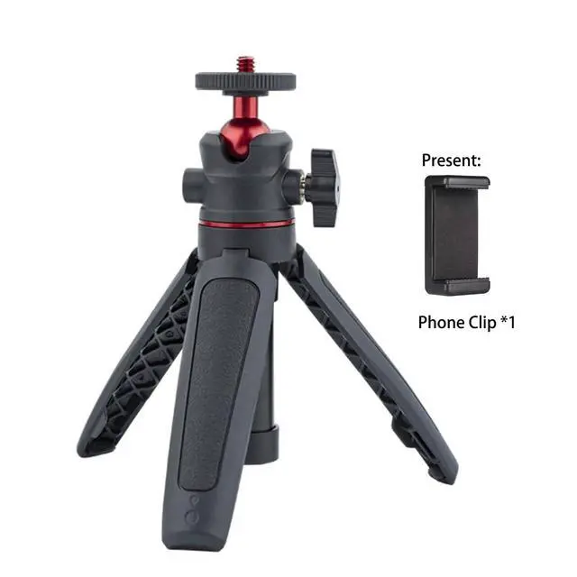Alt view image 4 of 7 - Mini Tripod Selfie Stick 3-in-1 Extension Pole with Phone Clamp - Aluminum Vlogging Stand for Smartphone Action Camera Webcam 1/4 Thread