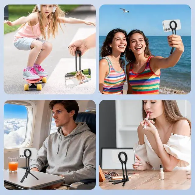 Alt view image 7 of 7 - Foldable Magnetic Phone Tripod for Smartphone, Aluminum Alloy | 360° Adjustable, Travel Essential Adjustable Smartphone Stand for Desk/Handheld Compatible with iPhone 17/16/15/14/13/12