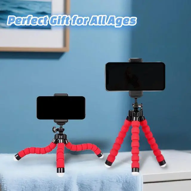 Alt view image 5 of 6 - YOUNEEDFUL Mini Portable Phone Tripod Stand with Flexible Legs (Blue) | Suitable for Mobile Phone and Compact Cameras Lightweight Tripod for Desk, Outdoor Vlogging Content Creation