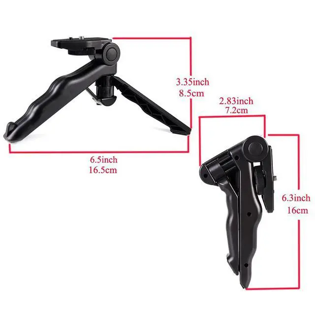 Alt view image 7 of 7 - Walway Foldable Mini Table Tripod Stand Hand Grip with 1/4" Screw Compatible with Gopro/Smartphones/Compact Cameras DSLRs for Vlogging, Live Streaming, Zoom Meeting