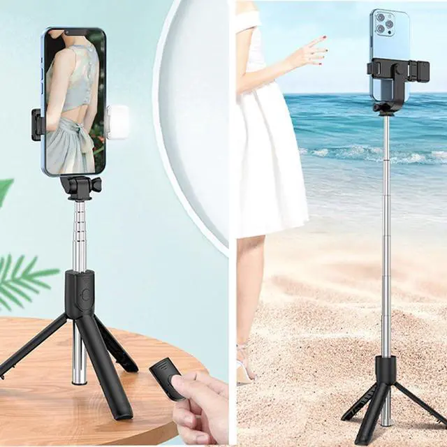 Alt view image 4 of 7 - 28" Phone Tripod & Selfie Stick Travel Tripod for iPhone Selfies, with Phone Holder 360°Rotation Selfie Stick Extendable for Travel/Selfie/Vlog, Compatible with iPhone/Android