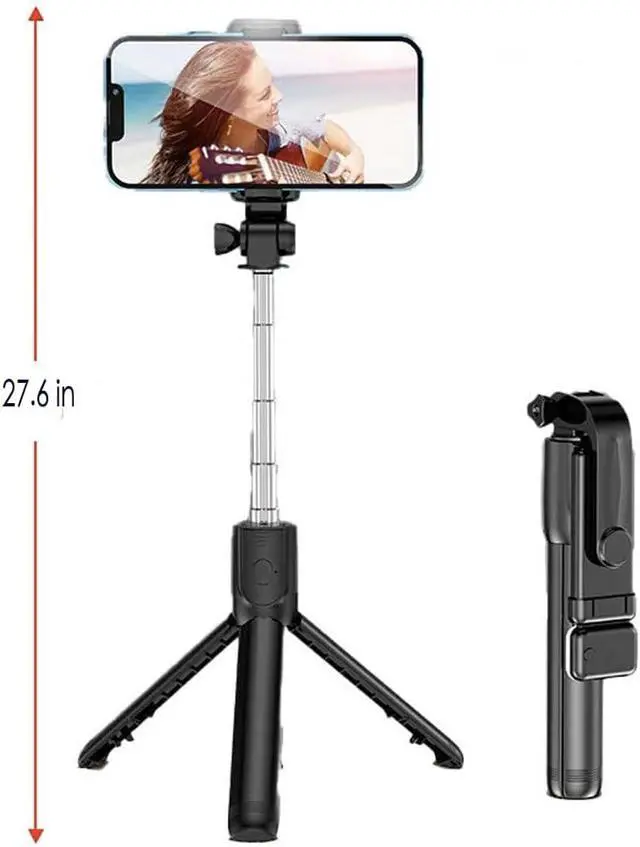 Alt view image 6 of 7 - 28" Phone Tripod & Selfie Stick Travel Tripod for iPhone Selfies, with Phone Holder 360°Rotation Selfie Stick Extendable for Travel/Selfie/Vlog, Compatible with iPhone/Android