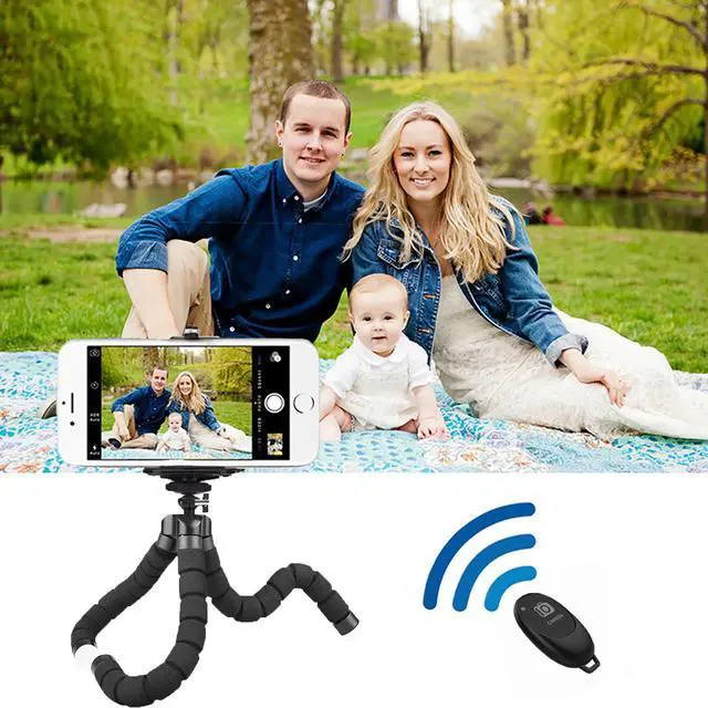 Alt view image 7 of 7 - Tatibana Mini Tripod, Sponge Tripod with Flexible Bracket with Wireless | Mini sponge tripod, made of thicker premium metal, flexible and rotatable, mobile phones, cameras travel tripod, durable