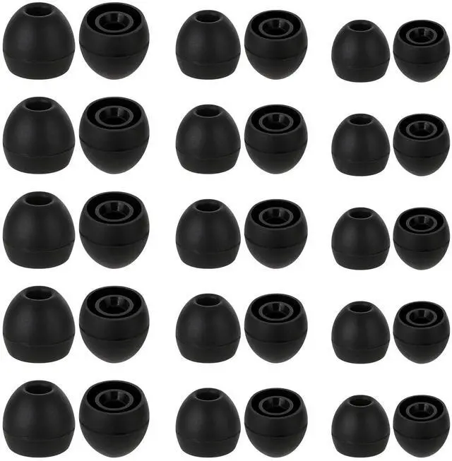 Main image of Hariendny 15 Pairs Silicone Ear Bud Replacement Pieces Earbuds Ear Tips Replacement Ear Bud Covers S/M/L Sizes Ear Gels Soft Earphones Earbuds Black Ear Cushion Ear Bud Tips Replacement Kit
