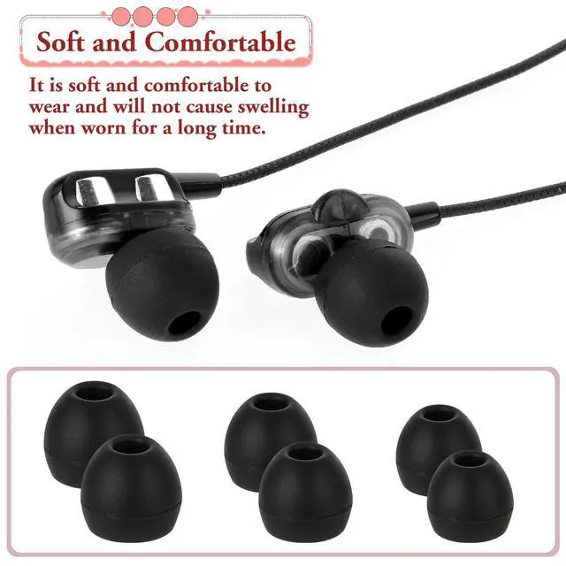 Alt view image 4 of 7 - Hariendny 15 Pairs Silicone Ear Bud Replacement Pieces Earbuds Ear Tips Replacement Ear Bud Covers S/M/L Sizes Ear Gels Soft Earphones Earbuds Black Ear Cushion Ear Bud Tips Replacement Kit