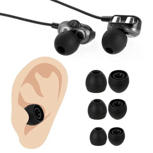 Alt view image 6 of 7 - Hariendny 15 Pairs Silicone Ear Bud Replacement Pieces Earbuds Ear Tips Replacement Ear Bud Covers S/M/L Sizes Ear Gels Soft Earphones Earbuds Black Ear Cushion Ear Bud Tips Replacement Kit