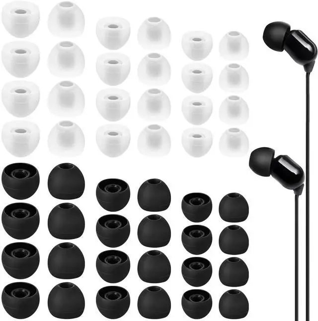 Main image of 24 Pairs Silicone Ear Bud Replacement Tips,Earbud Tips Covers S/M/L Sizes | Universal Earbud Covers Compatible with Most in-Ear Headphones, Noise Isolation Ear Gels Cushion Replacement Kit