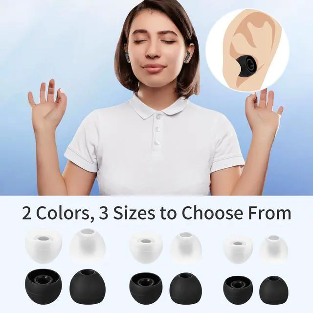 Alt view image 6 of 7 - 24 Pairs Silicone Ear Bud Replacement Tips,Earbud Tips Covers S/M/L Sizes | Universal Earbud Covers Compatible with Most in-Ear Headphones, Noise Isolation Ear Gels Cushion Replacement Kit