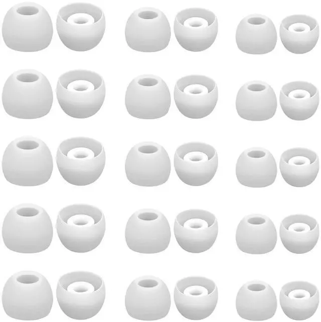 Main image of 15 Pairs Silicone Ear Bud Replacement Pieces Earbuds Ear Tips Replacement Ear Bud Covers S/M/L Sizes Ear Gels Soft Earphones Earbuds White Ear Cushion Ear Bud Tips Replacement Kit