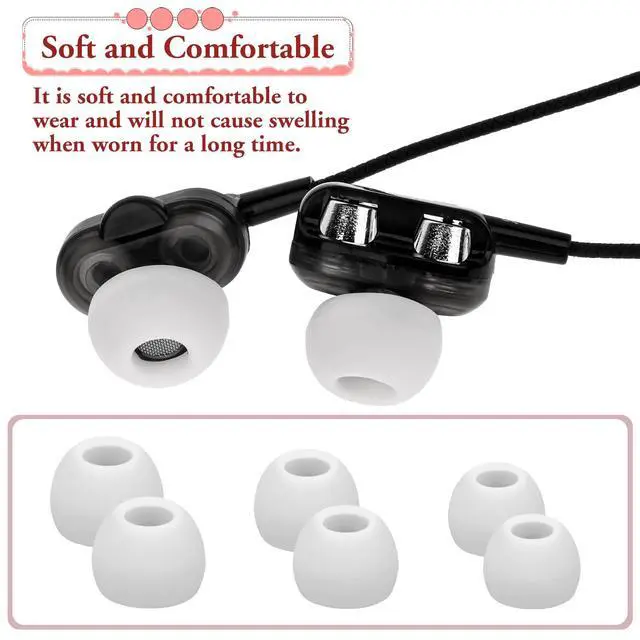 Alt view image 3 of 7 - 15 Pairs Silicone Ear Bud Replacement Pieces Earbuds Ear Tips Replacement Ear Bud Covers S/M/L Sizes Ear Gels Soft Earphones Earbuds White Ear Cushion Ear Bud Tips Replacement Kit