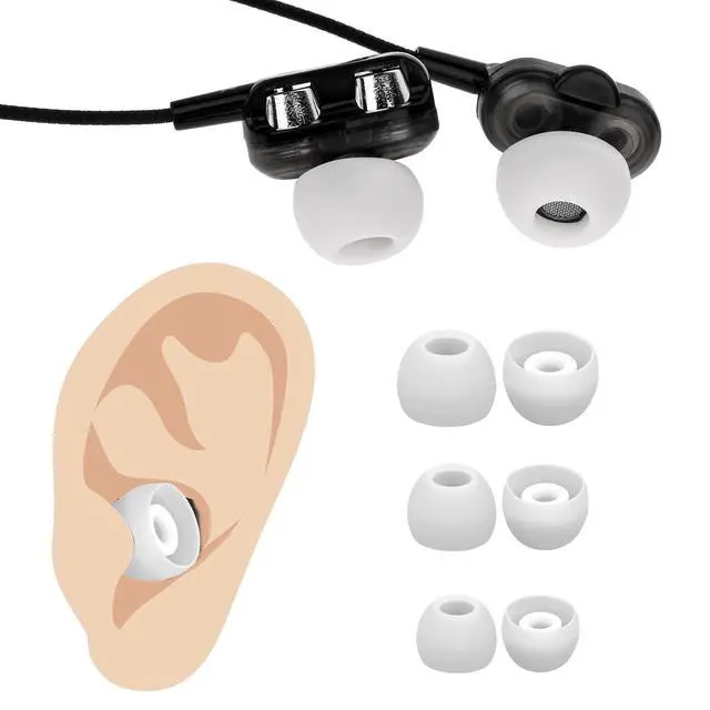 Alt view image 6 of 7 - 15 Pairs Silicone Ear Bud Replacement Pieces Earbuds Ear Tips Replacement Ear Bud Covers S/M/L Sizes Ear Gels Soft Earphones Earbuds White Ear Cushion Ear Bud Tips Replacement Kit