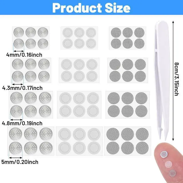 Alt view image 7 of 7 - Amabro 72Pcs Earbuds Dust Filter Replacement Kit with Tweezers Dust Proof | Earphones Microphone Mesh Accessories in Ear Headphone Filter Anti-Dust & Sweat-Resistant (4mm 4.3mm 4.8mm 5mm)