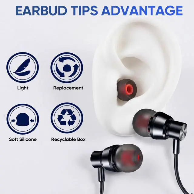 Alt view image 3 of 7 - 54Pcs Silicone Earbud Replacement Tips, S/M/L Ear Bud Tips, Rubber Earbud Covers Compatible with Most Earphones (Inner Hole 3.8mm-5.1mm)