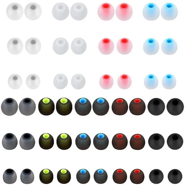 Main image of Earbuds Replacement Tips 54Pcs Silicone Earbuds Cap Replacement Pieces Earbud Covers Headphone Earbuds Rubber Tips Fit Most in-Ear Earbuds (Inner Hole 3.8mm -5.1mm) 3 Sizes S/M/L,9 Colors