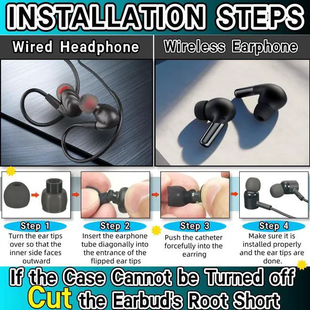 Alt view image 3 of 5 - Earbuds Replacement Tips 54Pcs Silicone Earbuds Cap Replacement Pieces Earbud Covers Headphone Earbuds Rubber Tips Fit Most in-Ear Earbuds (Inner Hole 3.8mm -5.1mm) 3 Sizes S/M/L,9 Colors