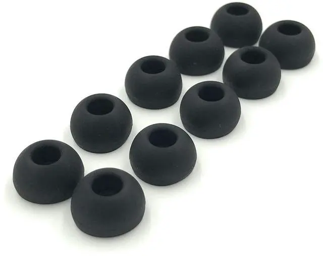 Main image of 10 Pairs Large Black Silicone Replacement Ear Buds Tips Covers