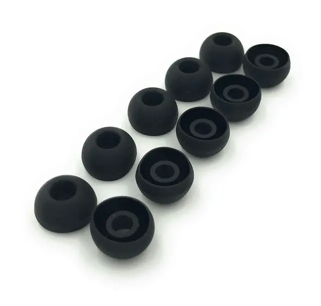 Alt view image 2 of 3 - 10 Pairs Large Black Silicone Replacement Ear Buds Tips Covers