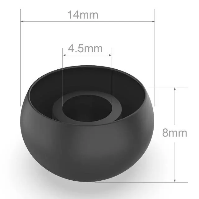 Alt view image 3 of 3 - 10 Pairs Large Black Silicone Replacement Ear Buds Tips Covers
