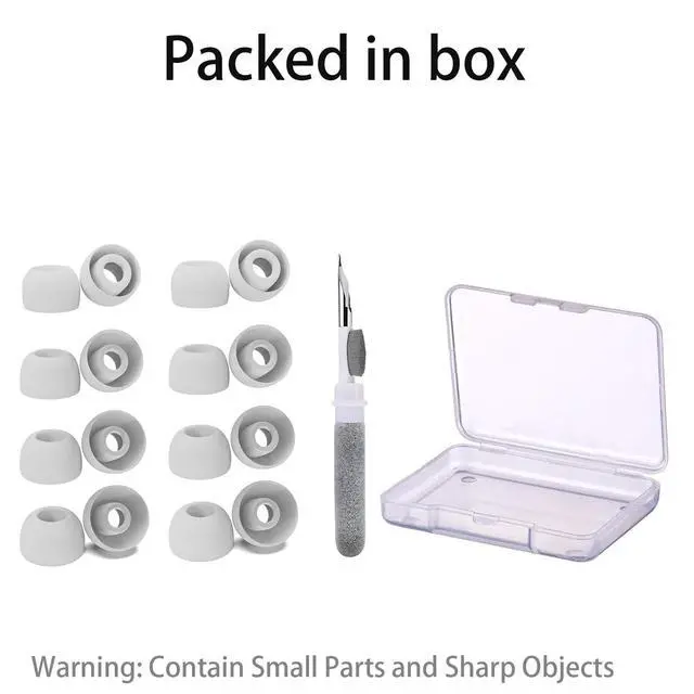 Alt view image 5 of 5 - Vykyntow 8 Pairs Replacement Silicone Ear Buds Tips Compatible with Loop Quiet/Engage/Experience/Switch, Vosaf, Bigood, FUNSOUND, Yawsoy Earplugs, Fits in Case, with 3-in-1 Cleaner Kit, XS/S/M/L