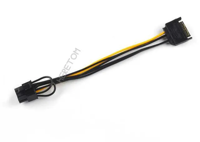 Main image of SATA 15 pin Male to 8 pin ( 6+2 ) PCI-Express PCIe Video Graphic Card GPU Power Adapter Cable 20cm
