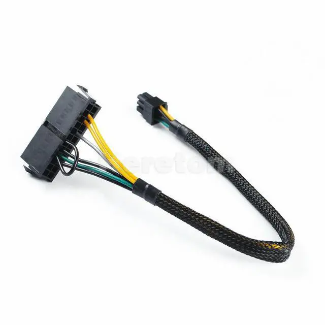 Alt view image 2 of 6 - ATX Power Supply Cable Cord 24-pin 24Pin to 6-pin 6Pin Adapter Cable for Optiplex 3050 3060 5050 7050 7070 7080 MT
