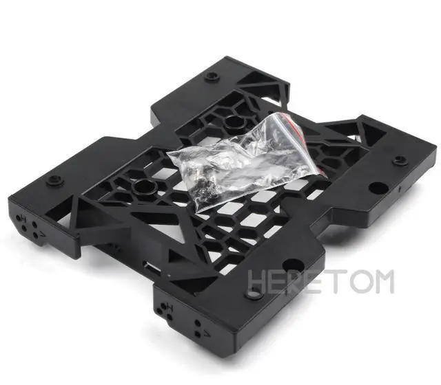 Alt view image 3 of 3 - 5.25" to 3.5" 2.5" SSD HDD Adapter Bracket Cooling PC Fan Mounting Bracket W/screws