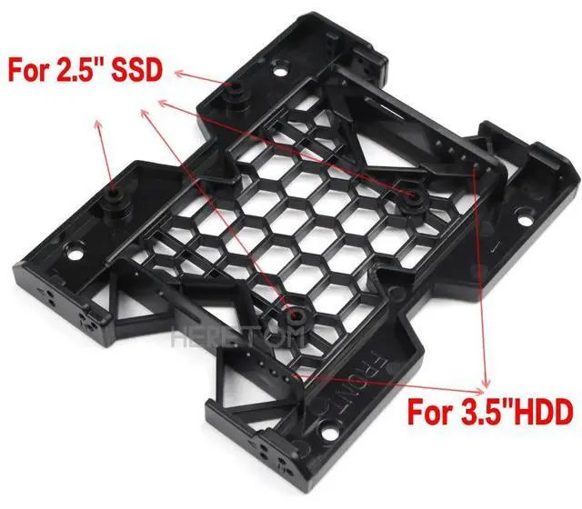 Alt view image 2 of 3 - 5.25" to 3.5" 2.5" SSD HDD Adapter Bracket Cooling PC Fan Mounting Bracket W/screws