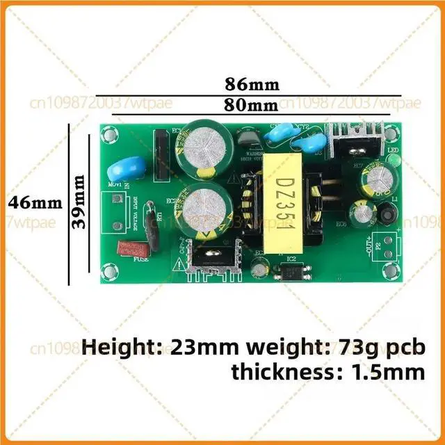 Alt view image 2 of 3 - For 220V 380V To 12V AC-DC Switching Power Supply Board, 36W 3A High Voltage Stabilized Power Transformer Module