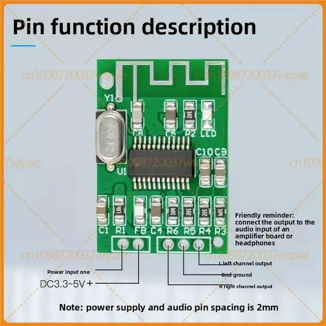 Alt view image 3 of 3 - 2pcs For Mini Bluetooth 5.4 Decoder Audio Receiver Module, Lossless HiFi Audio, True 2.0 Dual Channel
