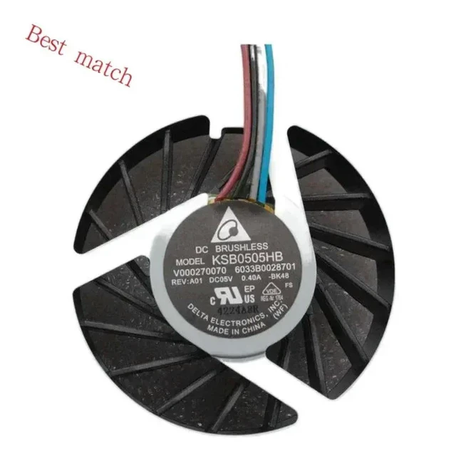 Alt view image 3 of 6 - Laptop CPU Cooling Fan For Satellite C855-S5115 L855-S5119 C50D-A C850-T03B V 000270070 KSB0505HB-BK48