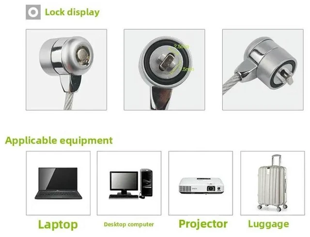 Alt view image 3 of 3 - Laptop Security Lock Anti-theft Password Lock Suitable for Legion, Universal Without Lock Hole Reinforced