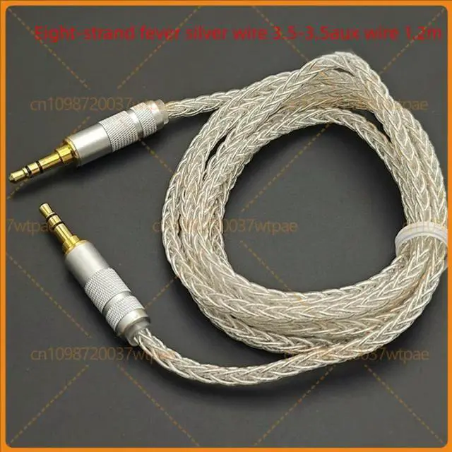 Main image of For 3.5mm to 3.5mm AUX Audio Cable 8-Strand Silver Plated Upgrade Wire HIFI Earphone Speaker Interconnect Cable