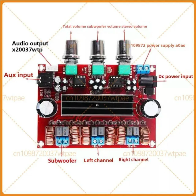 Alt view image 2 of 6 - For Chip 2.1 Channel Digital Amplifier Board 50W*2+100W Audio Amplifier Module