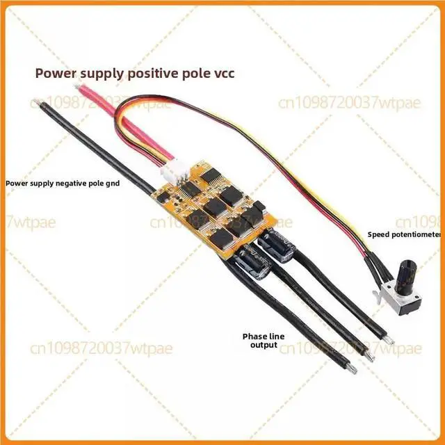 Alt view image 2 of 6 - For 12V 24V 3-Phase DC Brushless Driver, 0-5V PLC Control High Speed BLDC ESC For Water Pump Air Pump Cooling Fan