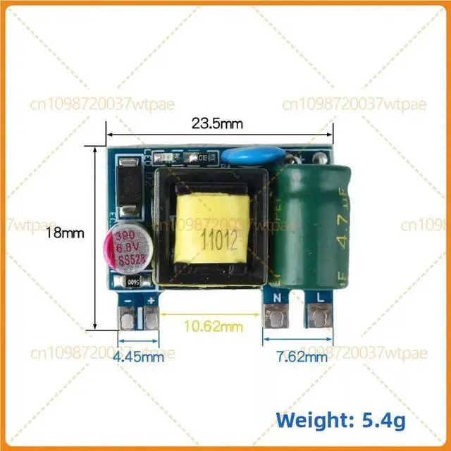 Alt view image 3 of 6 - 10pcs For 220V AC To 5V DC Isolated Switching Power Supply Module, 3.5W 700mA Mini Size AC-DC Step Down Stabilized Power Board