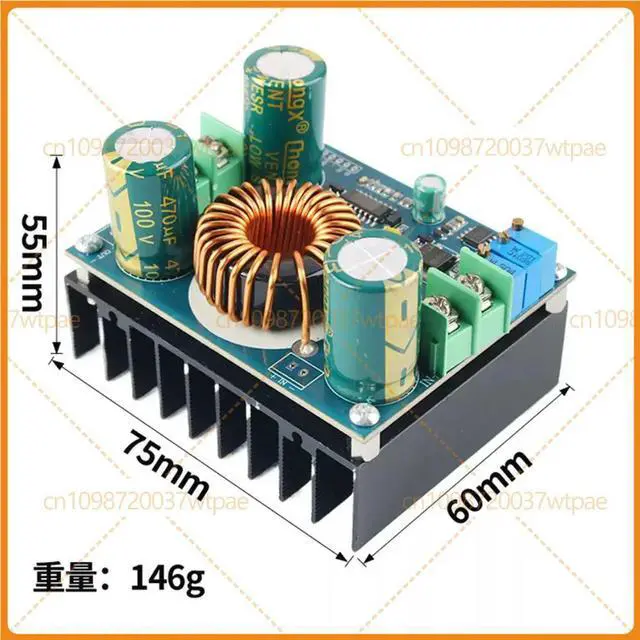 Alt view image 3 of 3 - For 600W DC-DC MPPT Solar Boost Charging Module, High Efficiency 10A Step Up Converter 12V 24V Input To 60V 80V Output