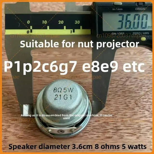 Alt view image 3 of 3 - For Jmgo P1 P2 C6 G7 E8 E9 Projector 36mm 8Ohm 5W Full Range Bass Speaker Replacement Parts